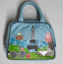 Rare Yoshi of Lichfield Paris Tour Eiffel Tower Applique Leather Grab Bag