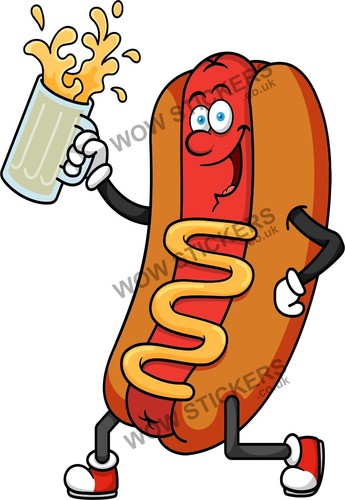 Hot dog mascot - hot,