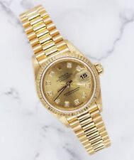Rolex Datejust 26 in Solid 18k Gold with Champagne Diamond Dial - Box and Papers