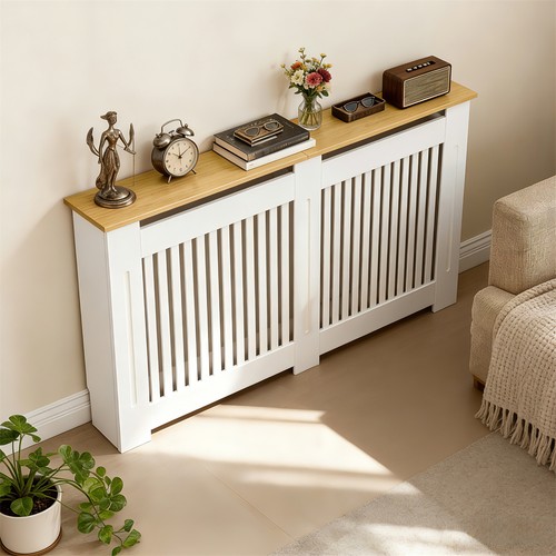 White radiator cover table - white,