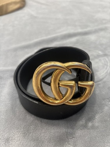 Gucci black leather belt with - gucci,