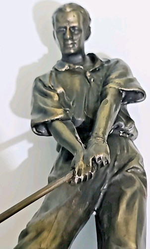 Vintage bronze finish statue - finish,