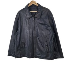 Vintage Angelo Litrico Mens Leather Jacket XXL 24" Pit to Pit Bomber Blouson