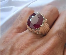 Big Red Ruby Ring 925 Sterling