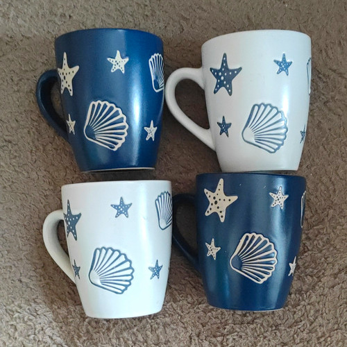 Set blue white nautical - of,