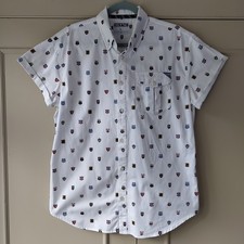STAPLE Pigeon Kyoto Printed Short Sleeve Shirt White Mens Large