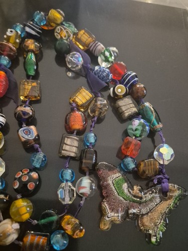 Vintage colorful long - colorful, murano