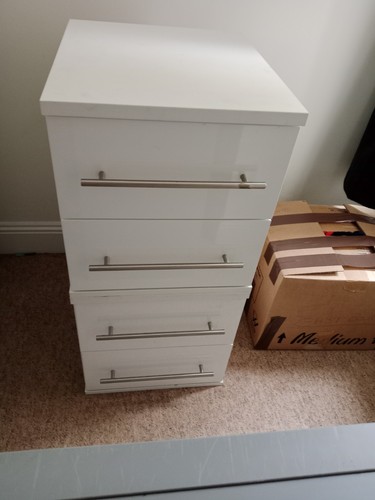 White draw bed side - white,
