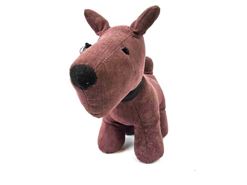 Charming red fabric dog - a,