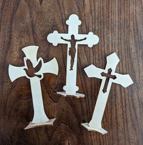 Standing wood cross - standing,
