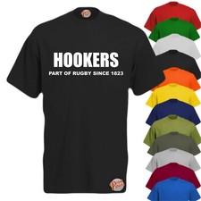 HOOKERS PART OF RUGBY FUNNY T-SHIRT, Mens Funny T-Shirt, Slogan Tee Offensive