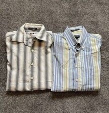 Mens Gant Shirt Bundle X 2 Piece, Size Medium, Stripe, Short Sleeve, Cotton (4)