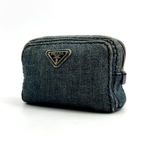 Prada denim pouch triangle - denim,