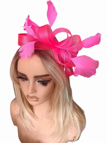 Hot pink fascinator clip - on, a