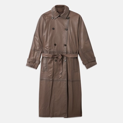 Women leather trench - trench, coat