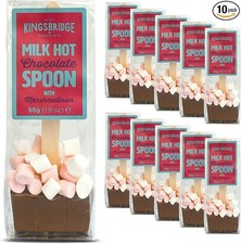 Kingsbridge Hot Chocolate Spoons - Belgian Milk Choc & Marshmallows, 10 Pack | C