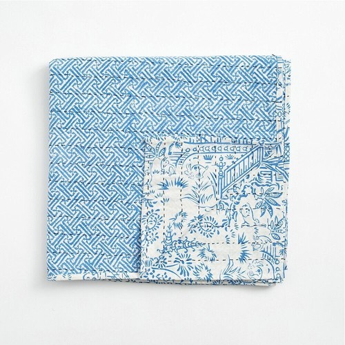 Pagoda toile blue white - pagoda,