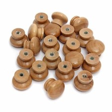 Wooden Knob Handle Kitchen Door Drawer Solid Oak Wood 25 28 32 mm Diameter Round