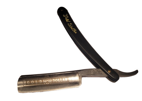 Gold dollar straight razor - gold,