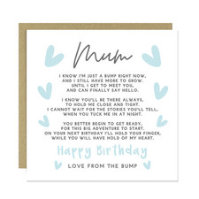 Birthday Card For Mum From Bump, Mummy To Be Card, Card From Bump, Birthday Card
