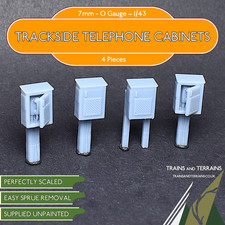 Trackside Telephone Cabinets x4 - 0 Gauge 1/43 - O Gauge Model Railway 7mm BR