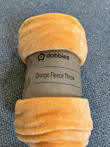 Lovely orange fleece throw - orange,
