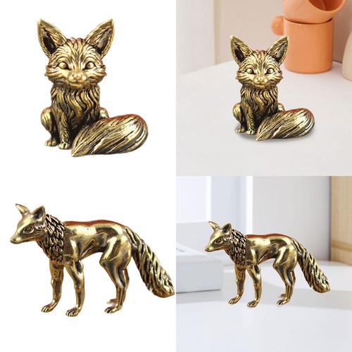 Mini fox statue miniature - statue,