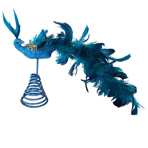Vtg peacock bird tree topper - vtg,