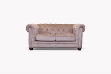 Charterhouse 2 Seater Chesterfield Fabric Sofa, Chenille Mink