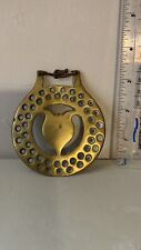 Large Vintage Horse Brass Medallion - Heart