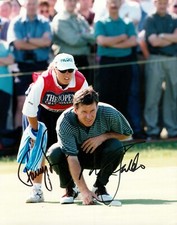 Nick Faldo & Fanny Sunesson Signed 10x8 Photo Golf Autograph Memorabilia + COA