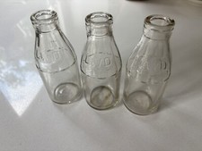 3x Vintage LWD (London Wholesale Dairies Ltd) Milk bottles, half Pint, 1940-1950