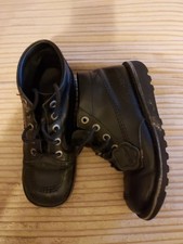 Original Retro Vintage Black Leather Kickers Ankle Boots Shoes Sz 5 To 6 Adult