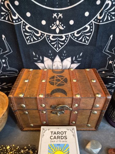 Rustic wooden witchy - altar, box