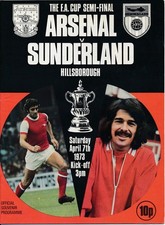 FA CUP SEMI FINAL 1973 Arsenal v Sunderland - includes the 4 page supplement