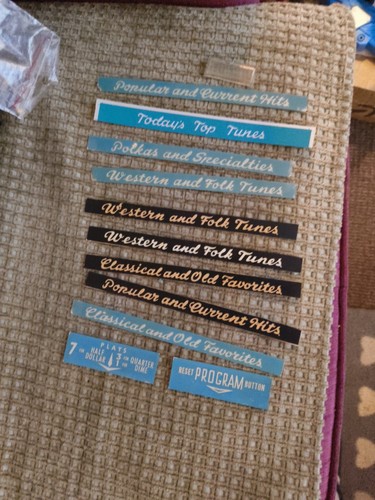 Wurlitzer jukebox title strips - wurlitzer,