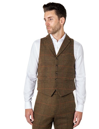 Mens waistcoat tweed wool - mens,