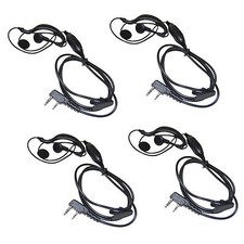 4-Pack G Shape 2 Pin Earpiece