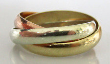 Gold Wedding Ring - Vintage 9ct Tri Colour Gold Russian Wedding Band Ring Size S