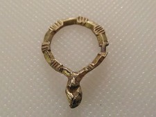 Superb Small Rare Medieval Gold Gilded Annular Ring Brooch Clasped Hands 