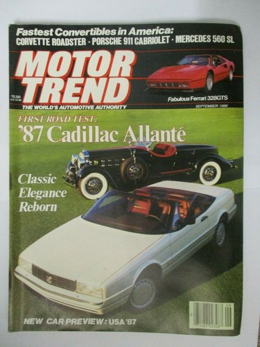 Motor trend magazine sept - sept, 1986