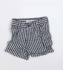 Babaluno Boys Blue Check Cotton Blend  Trousers Size 6-9 Months