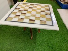 15" White Marble Chess Board