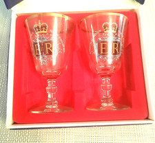 2 x 8 oz Queen Elizabeth 2nd silver Jubilee Goblets from Ravenhead in Box