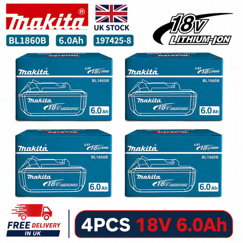 4pcs makita bl1860b - bl1860b, 18v