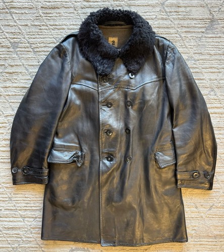 1940s wwii black horsehide - black,