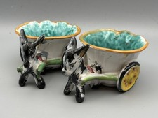 2x Vintage Ceramic Donkey &