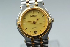 Vintage [Near MINT]  GUCCI 9000M 32mm Ivory Dial Gold quartz Men's Watch JAPAN