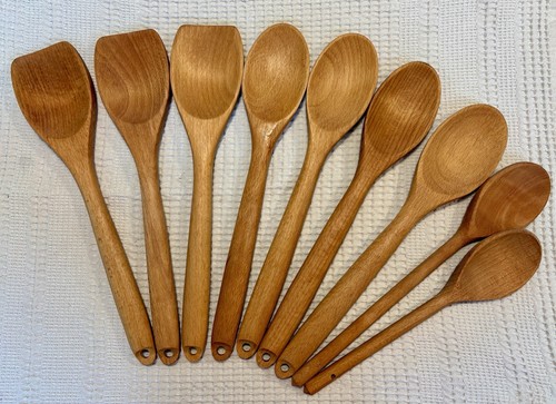 Wooden kitchen spoons bundle - wooden, 9