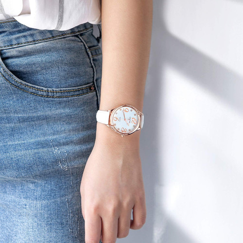 Ladies watch white - ladies, large